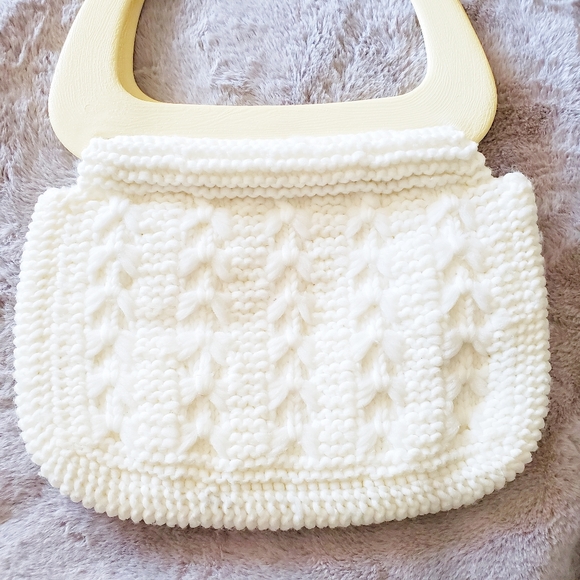 Vintage 70s boho white purse - Picture 3 of 8